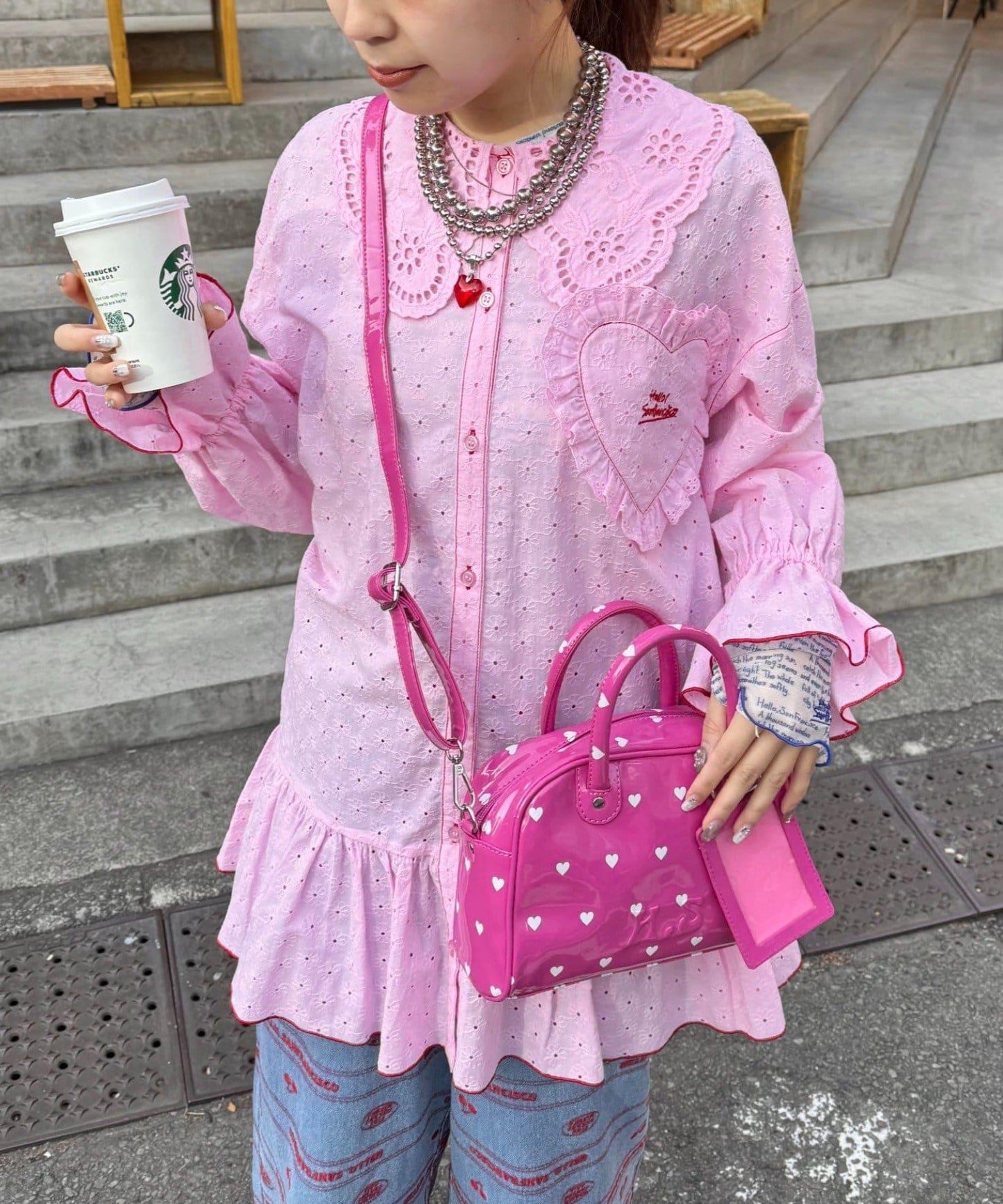 HELLO.SANFRANCISCO/ハローサンフランシスコ 荷葉邊蕾絲長款上衣