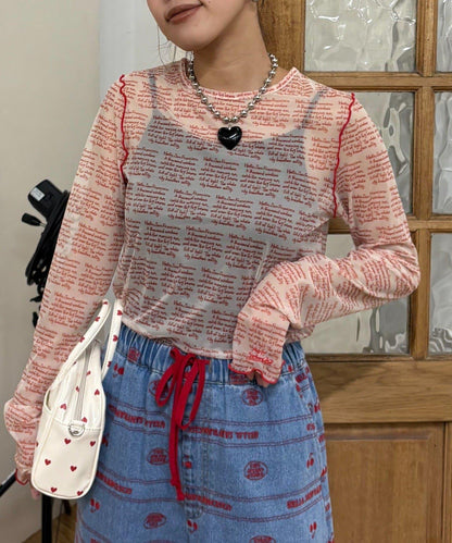 HELLO.SANFRANCISCO 透感文字印花T恤