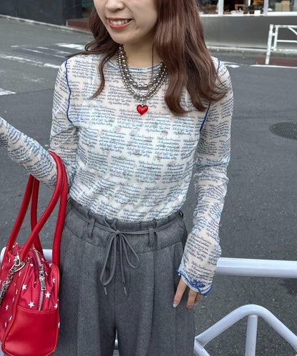 HELLO.SANFRANCISCO 透感文字印花T恤