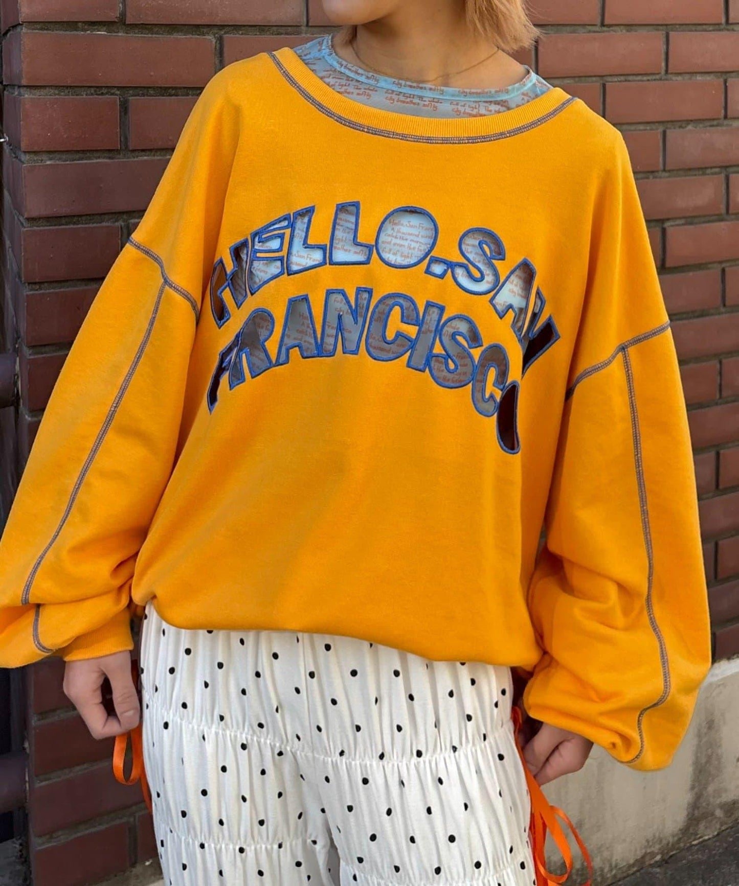 HELLO.SANFRANCISCO ハロサン 2WAY 鏤空衛衣