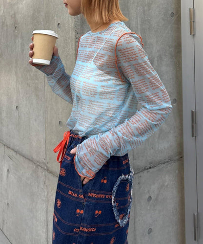 HELLO.SANFRANCISCO 透感文字印花T恤