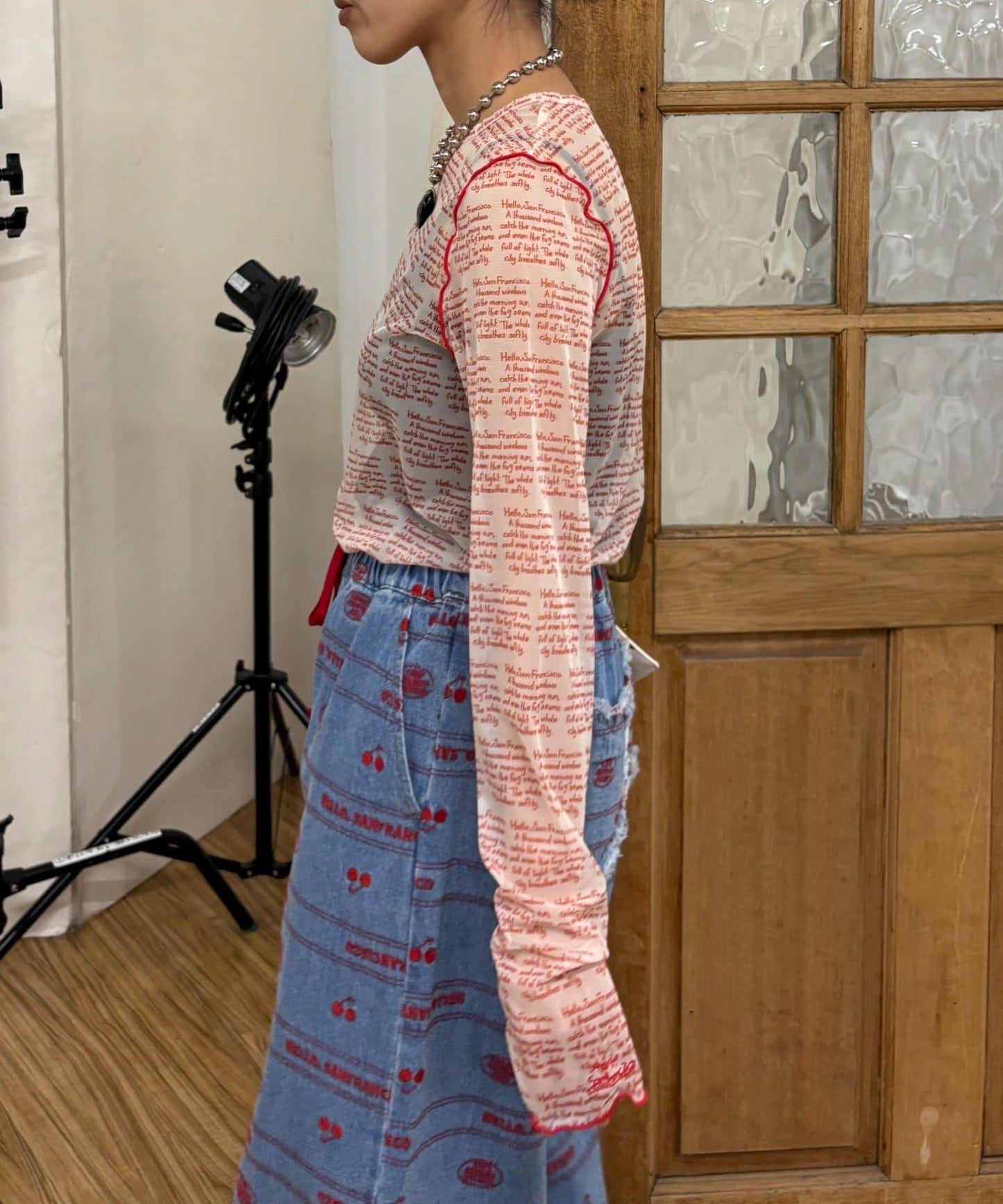 HELLO.SANFRANCISCO 透感文字印花T恤