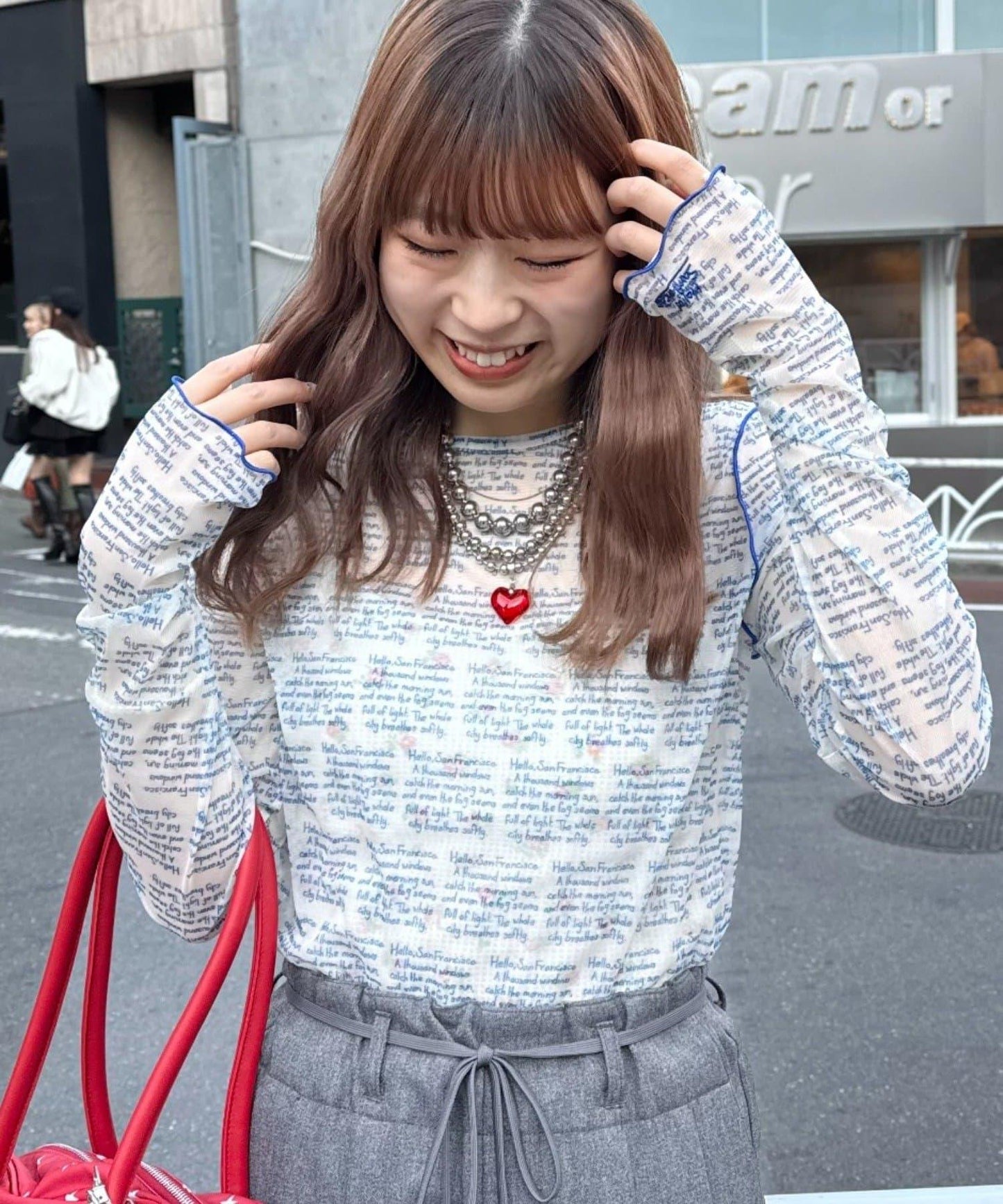 HELLO.SANFRANCISCO 透感文字印花T恤