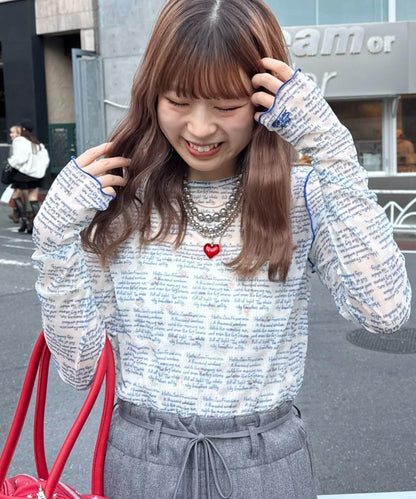 HELLO.SANFRANCISCO 透感文字印花T恤