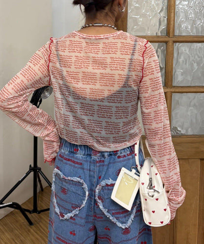 HELLO.SANFRANCISCO 透感文字印花T恤