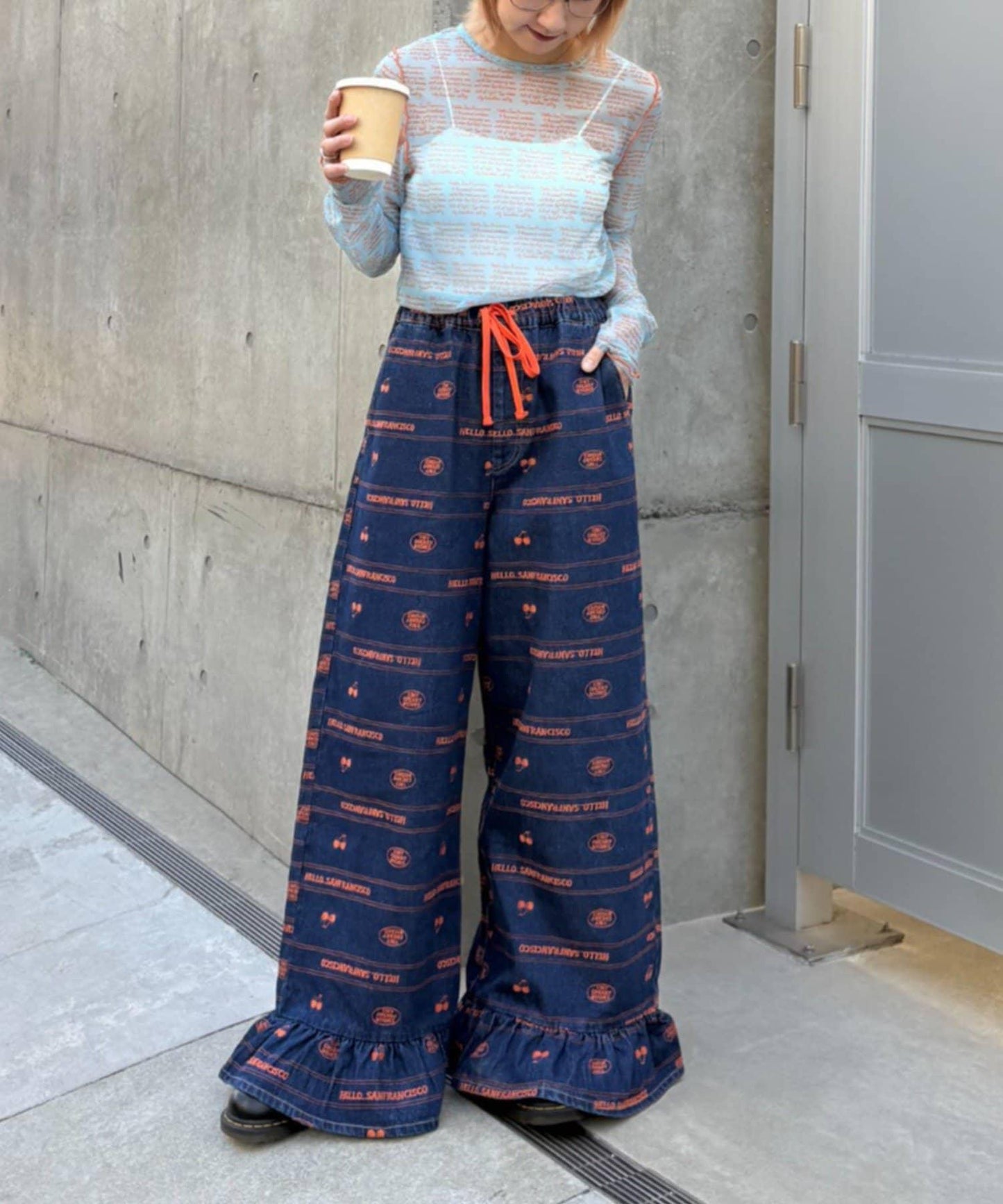 HELLO.SANFRANCISCO 透感文字印花T恤