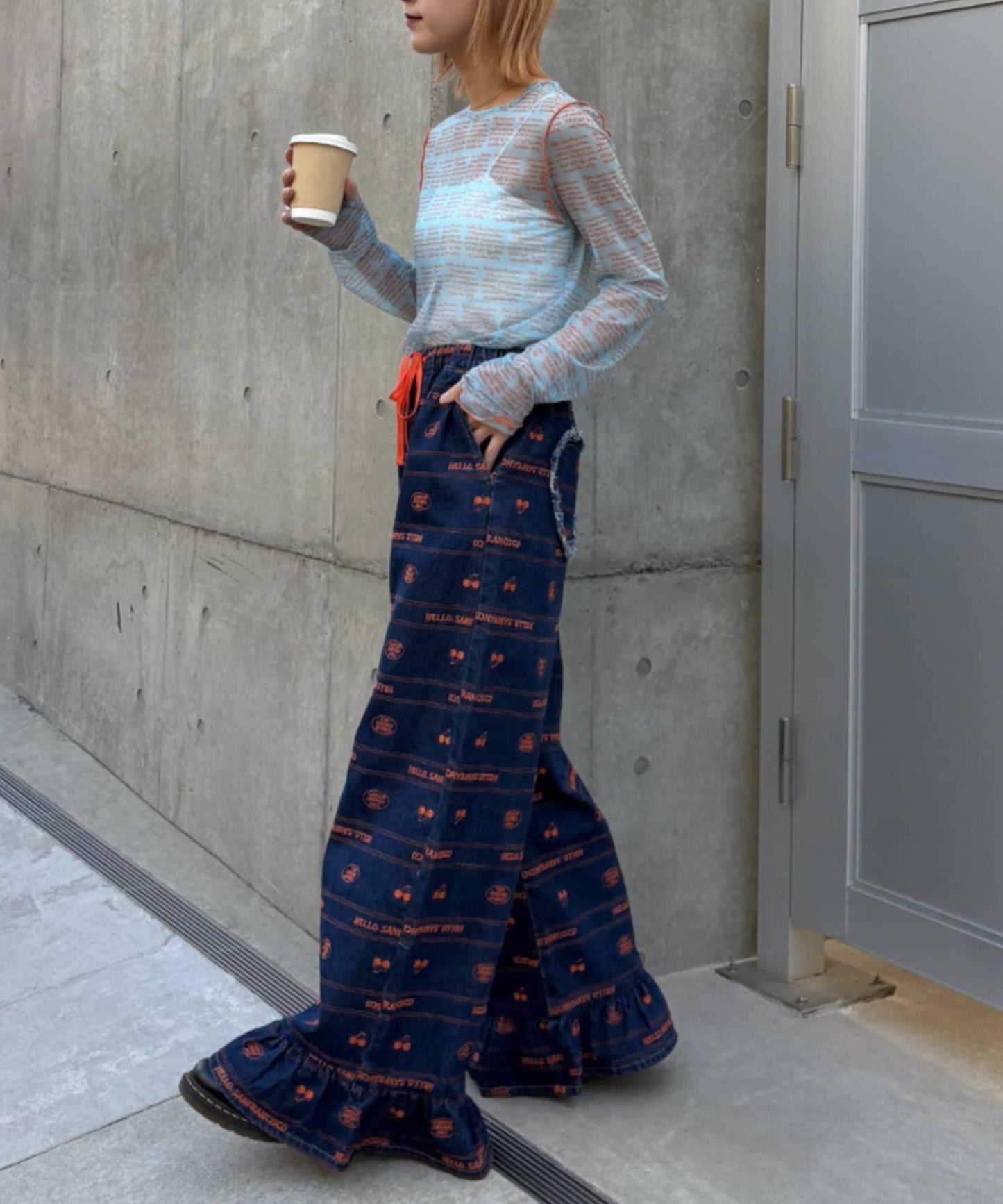 HELLO.SANFRANCISCO 透感文字印花T恤