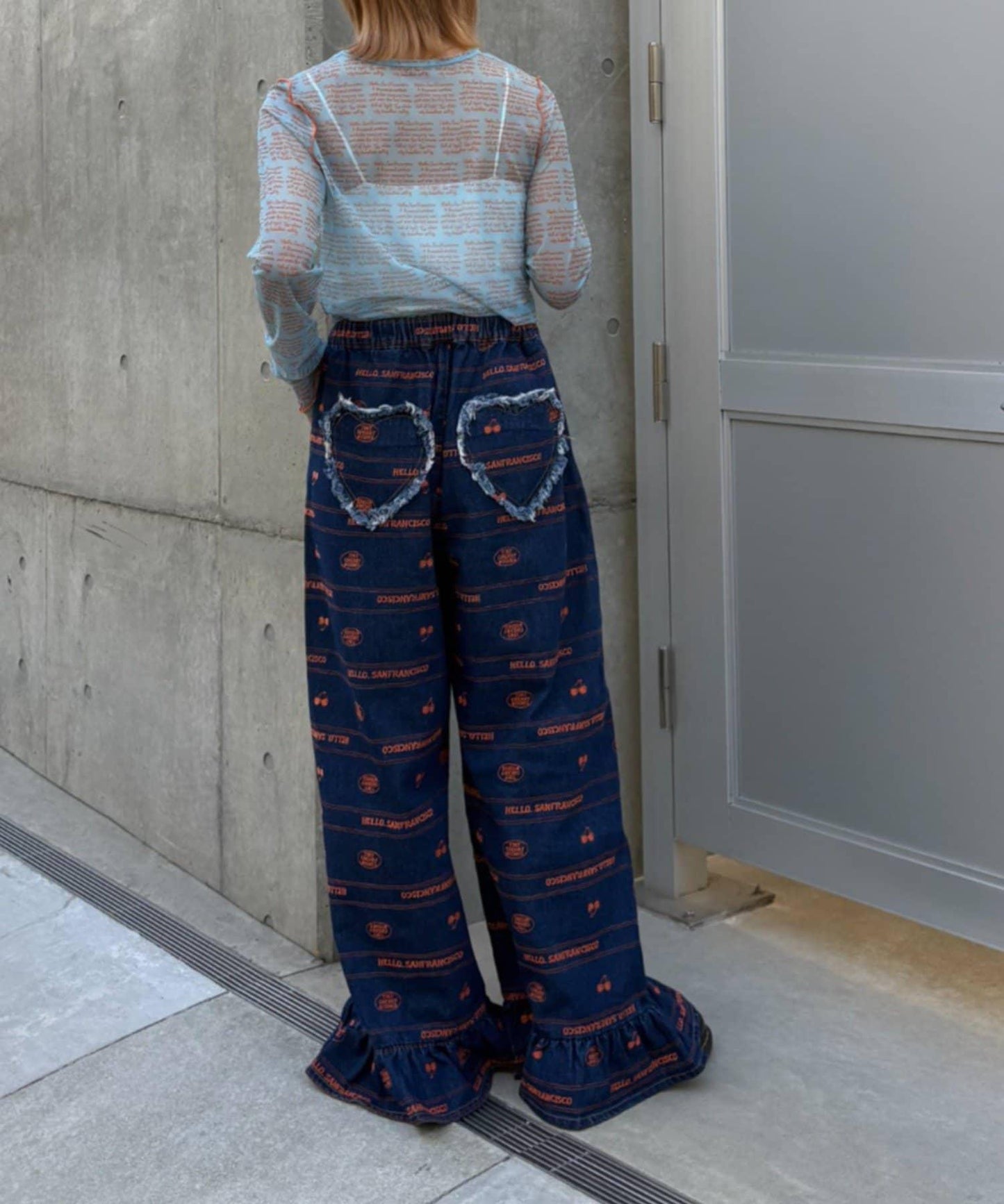 HELLO.SANFRANCISCO 透感文字印花T恤