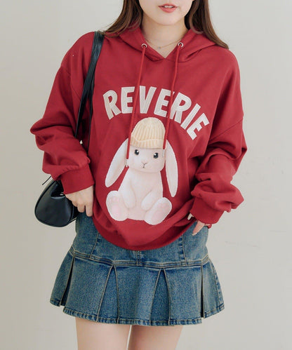 RMAF 戴針織帽兔子圖案連帽衛衣
