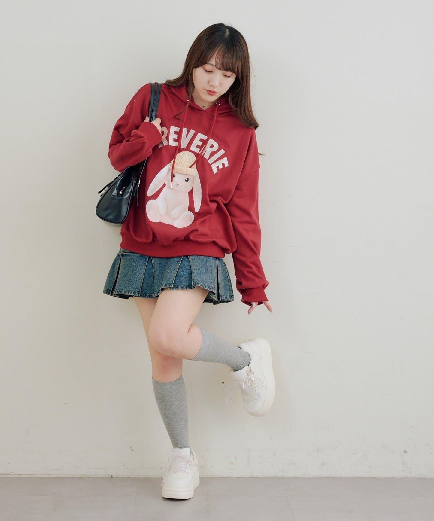 RMAF 戴針織帽兔子圖案連帽衛衣