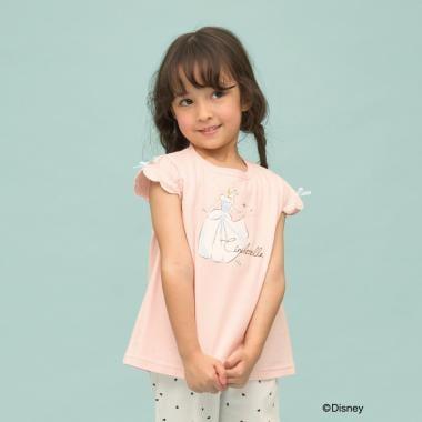 ディズニー（迪士尼） 速幹防曬不易變形 扇貝邊袖 轉印印花 T恤