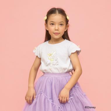 ディズニー（迪士尼） 速幹防曬不易變形 扇貝邊袖 轉印印花 T恤