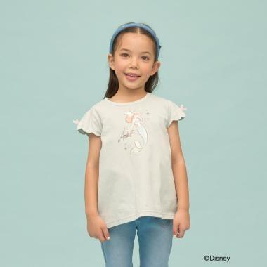 ディズニー（迪士尼） 速幹防曬不易變形 扇貝邊袖 轉印印花 T恤