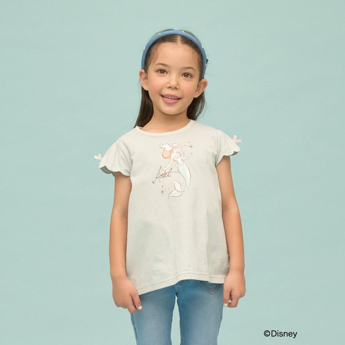 ディズニー（迪士尼） 速幹防曬不易變形 扇貝邊袖 轉印印花 T恤