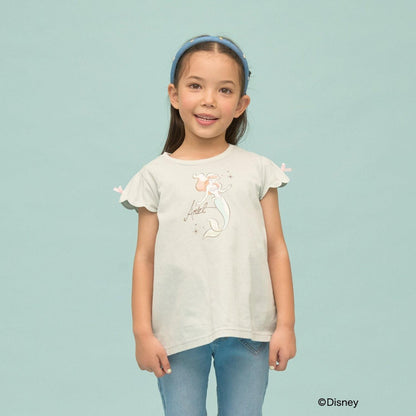 ディズニー（迪士尼） 速幹防曬不易變形 扇貝邊袖 轉印印花 T恤