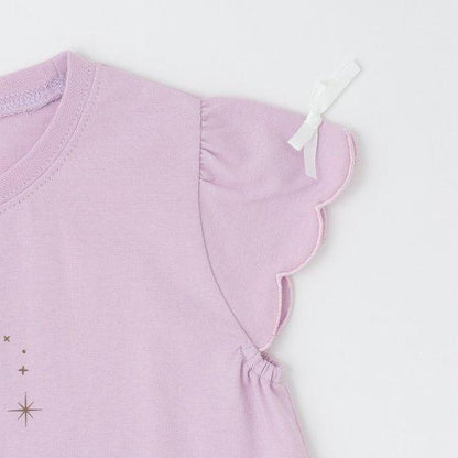 ディズニー（迪士尼） 速幹防曬不易變形 扇貝邊袖 轉印印花 T恤