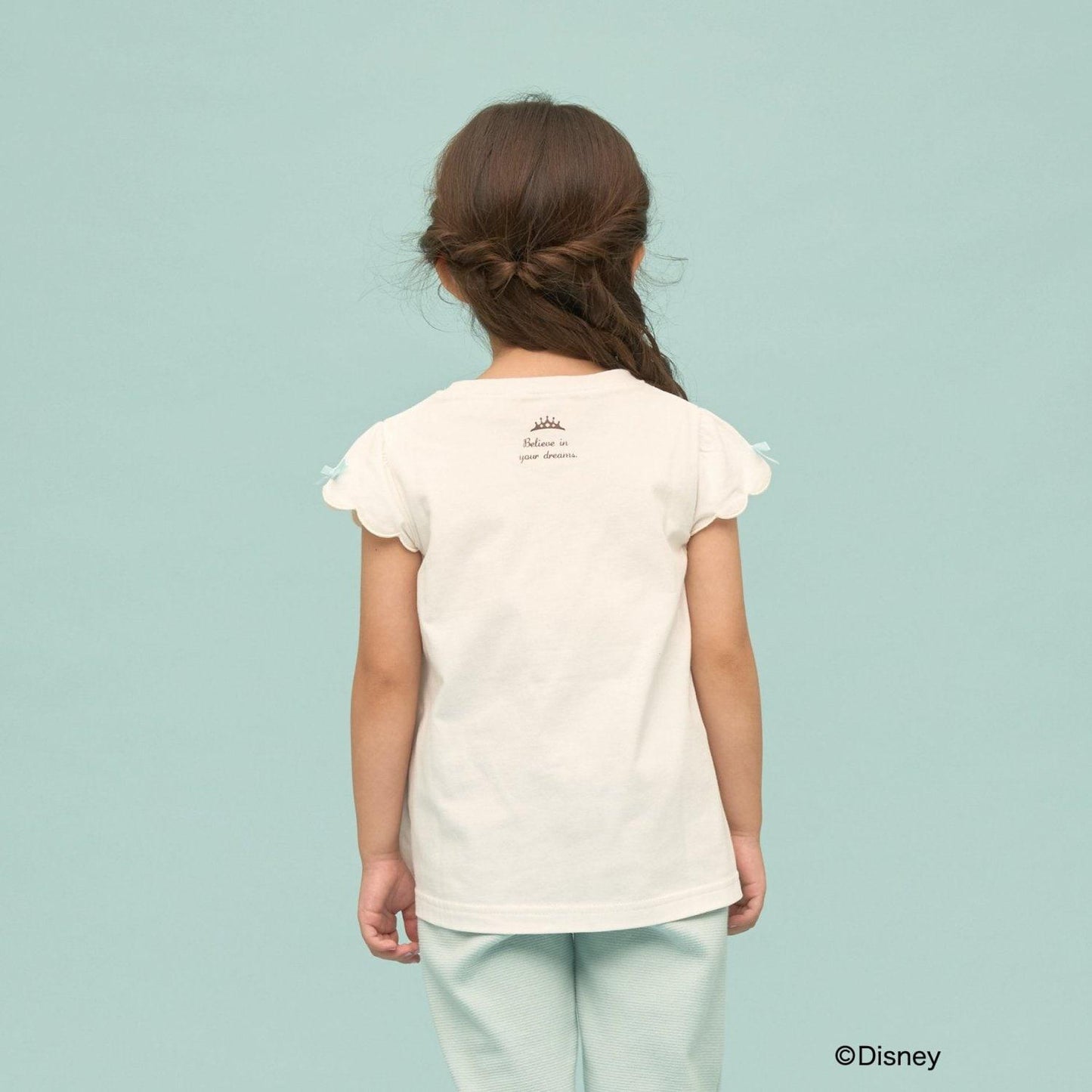 ディズニー（迪士尼） 速幹防曬不易變形 扇貝邊袖 轉印印花 T恤