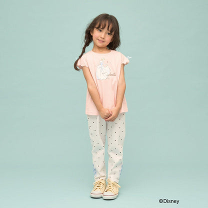 ディズニー（迪士尼） 速幹防曬不易變形 扇貝邊袖 轉印印花 T恤