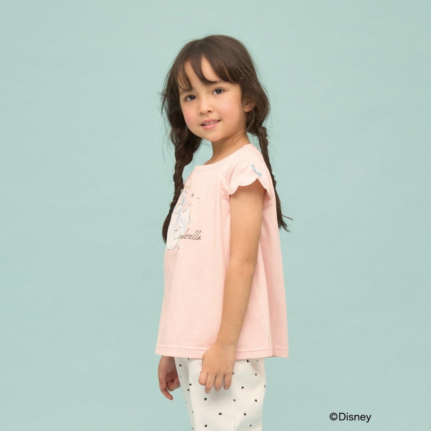 ディズニー（迪士尼） 速幹防曬不易變形 扇貝邊袖 轉印印花 T恤