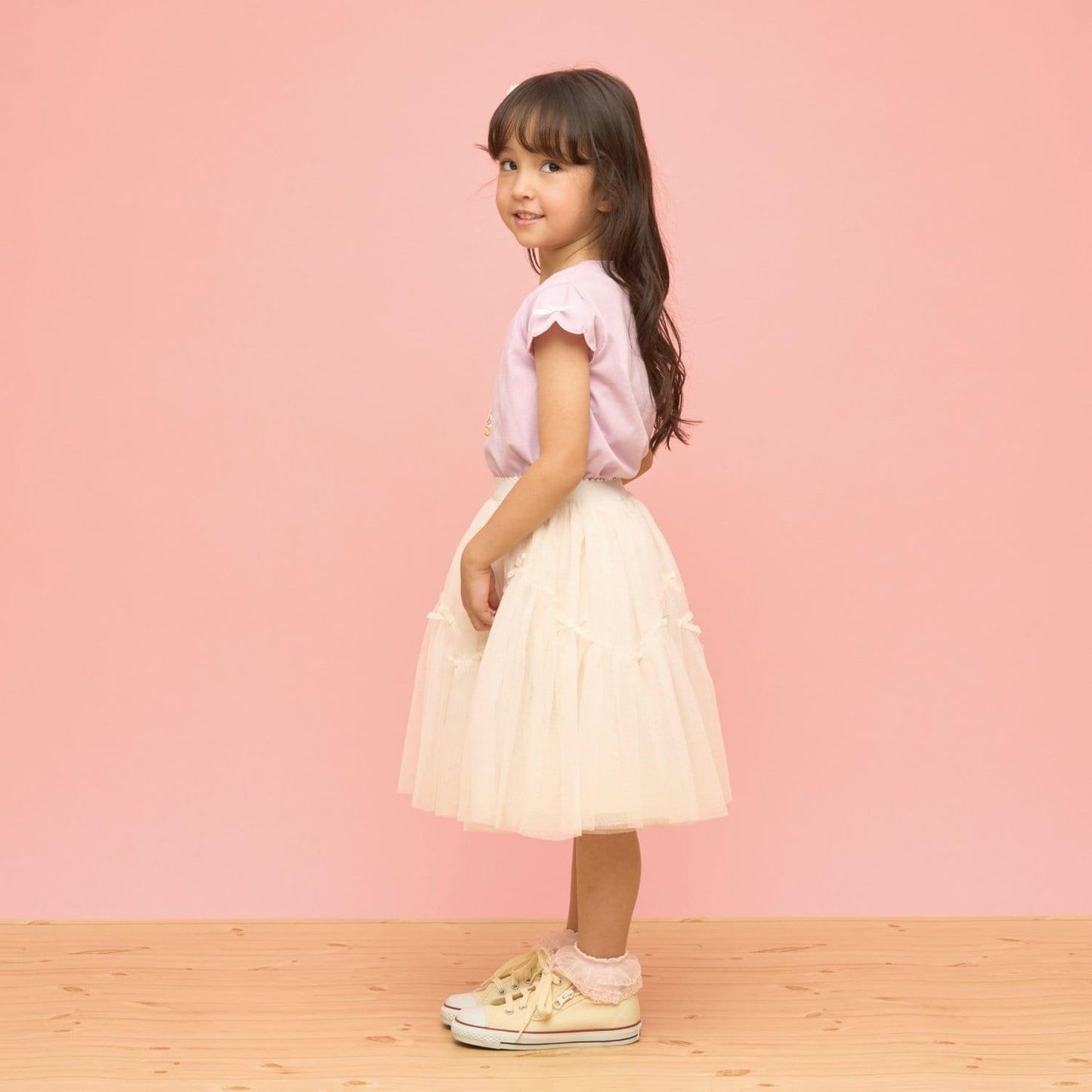 ディズニー（迪士尼） 速幹防曬不易變形 扇貝邊袖 轉印印花 T恤