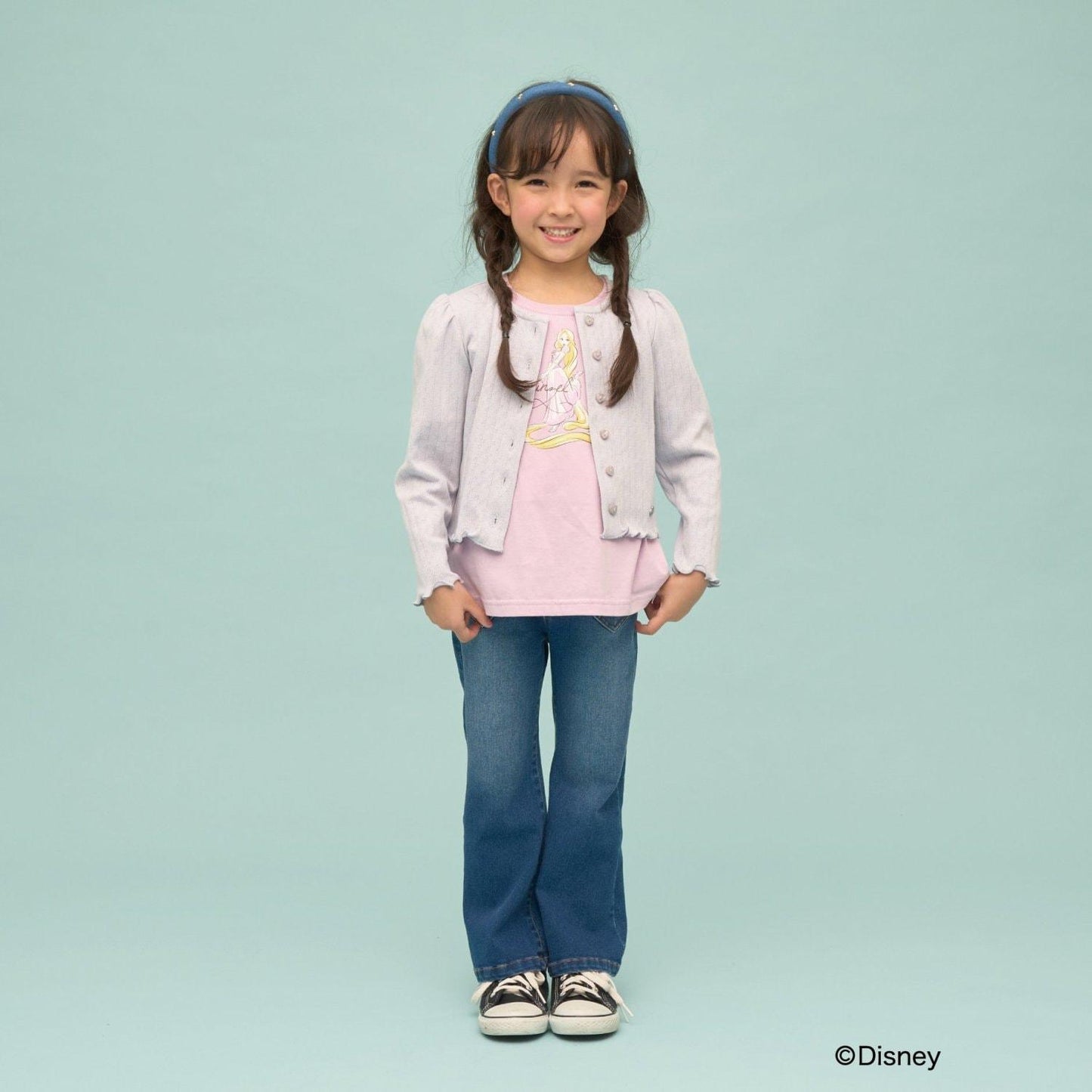 ディズニー（迪士尼） 速幹防曬不易變形 扇貝邊袖 轉印印花 T恤