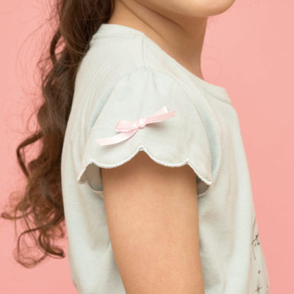 ディズニー（迪士尼） 速幹防曬不易變形 扇貝邊袖 轉印印花 T恤