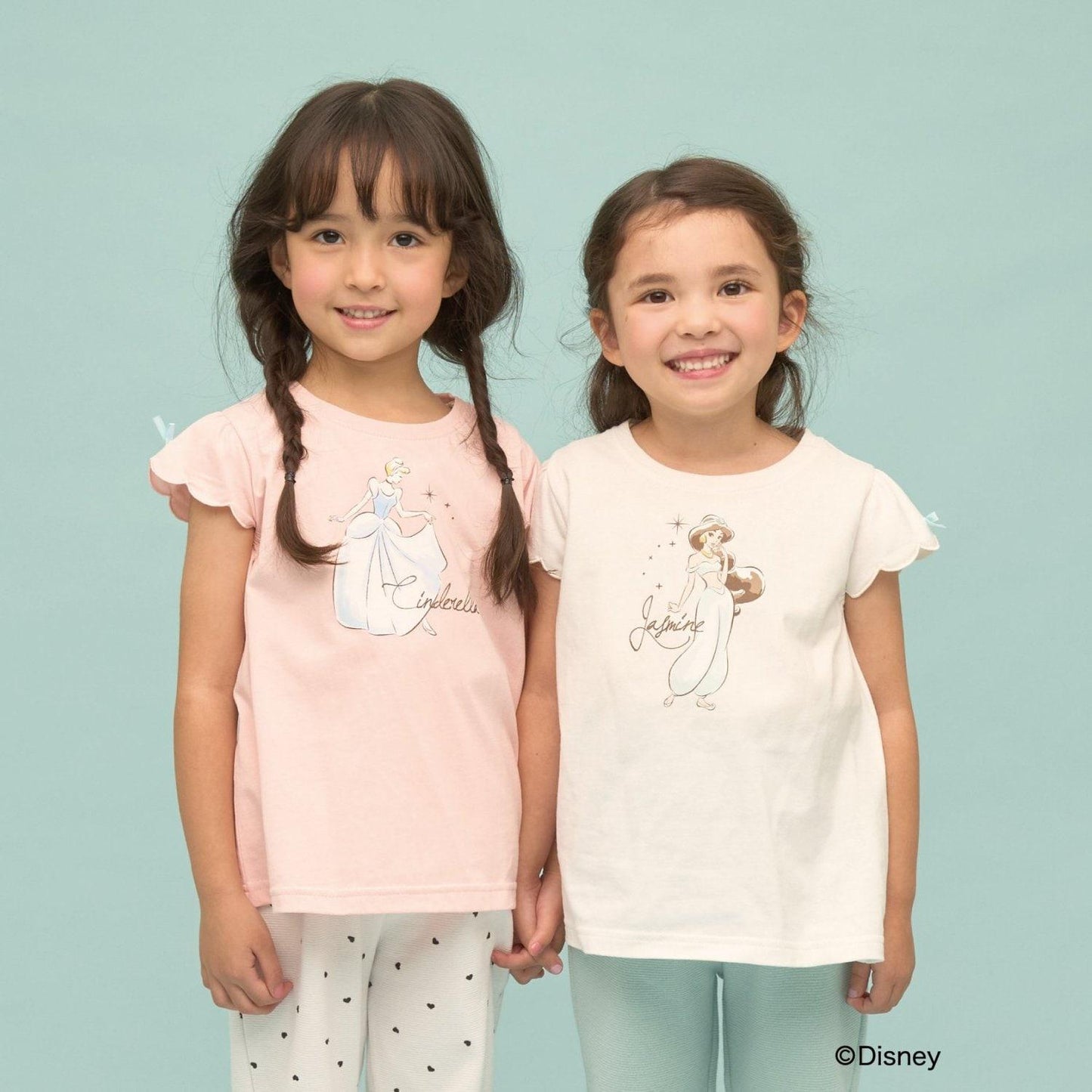 ディズニー（迪士尼） 速幹防曬不易變形 扇貝邊袖 轉印印花 T恤