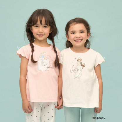 ディズニー（迪士尼） 速幹防曬不易變形 扇貝邊袖 轉印印花 T恤