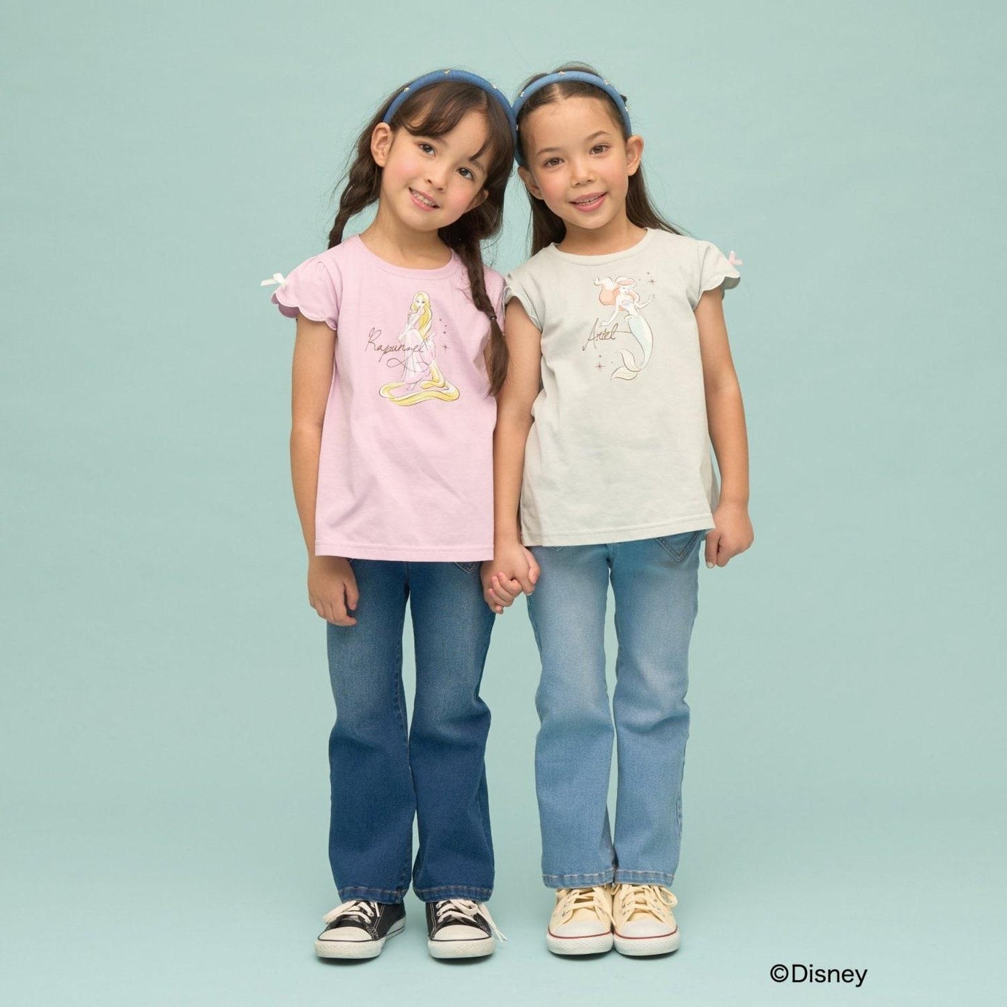 ディズニー（迪士尼） 速幹防曬不易變形 扇貝邊袖 轉印印花 T恤