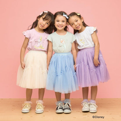 ディズニー（迪士尼） 速幹防曬不易變形 扇貝邊袖 轉印印花 T恤