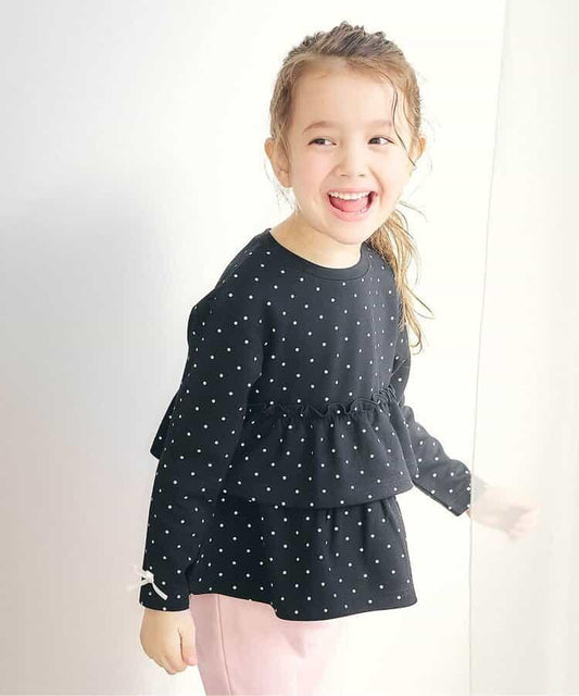 袖部蝴蝶結 層疊荷葉擺 上衣