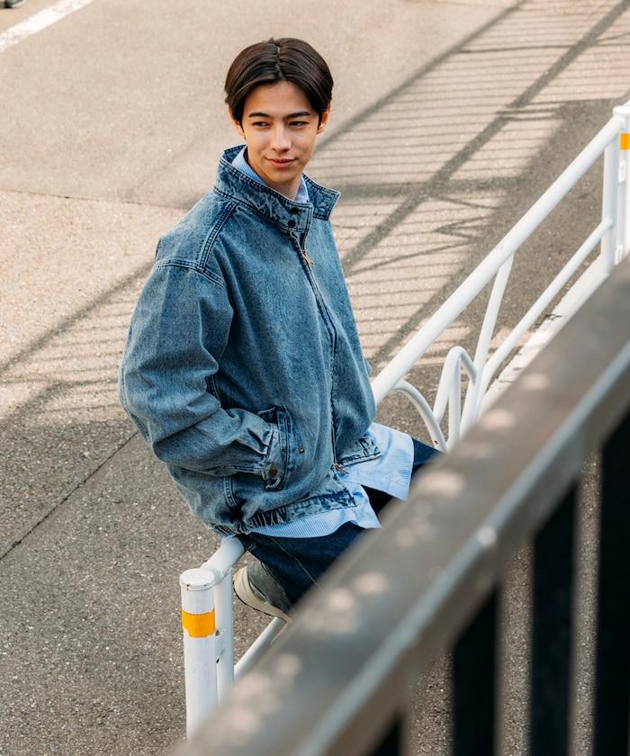 寬鬆版型 Harrington 牛仔夾克