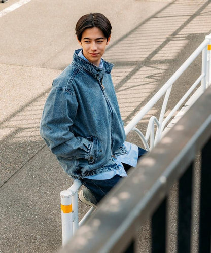 寬鬆版型 Harrington 牛仔夾克