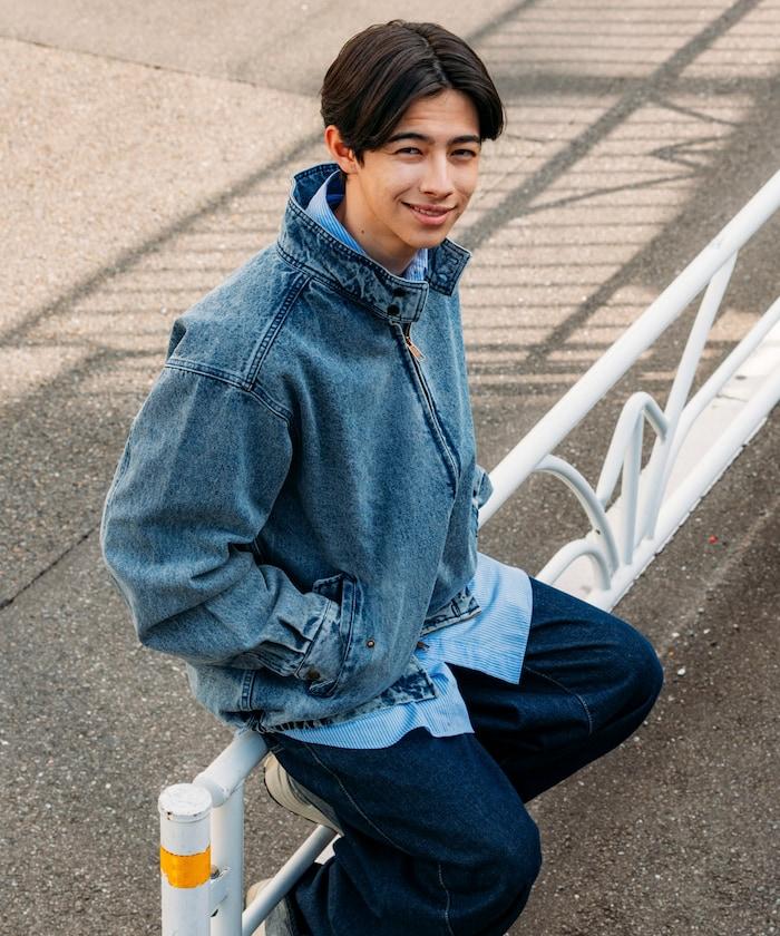 寬鬆版型 Harrington 牛仔夾克