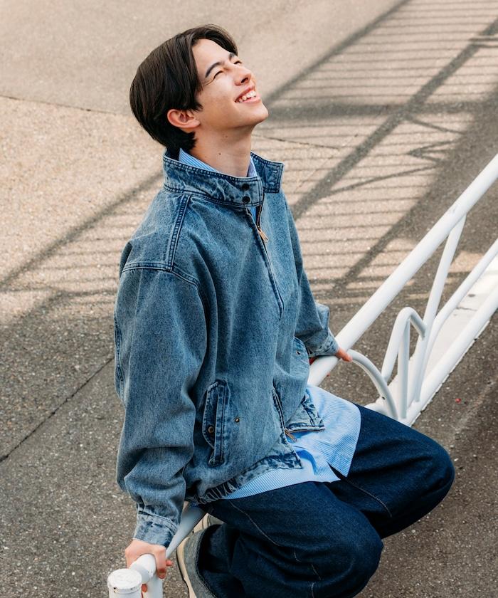 寬鬆版型 Harrington 牛仔夾克