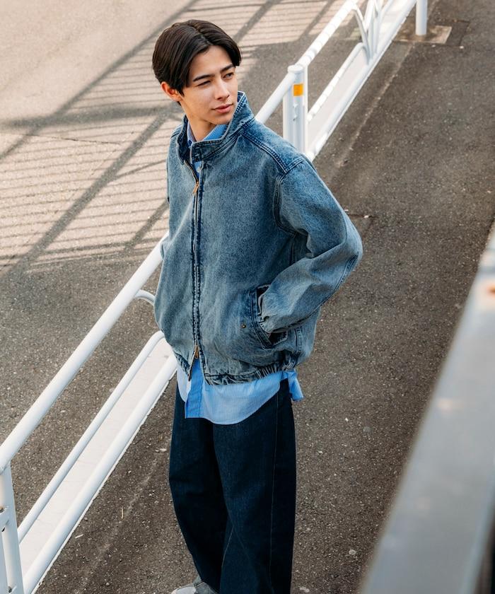 寬鬆版型 Harrington 牛仔夾克