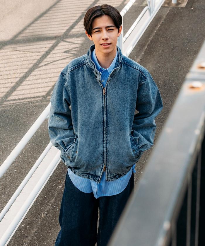 寬鬆版型 Harrington 牛仔夾克