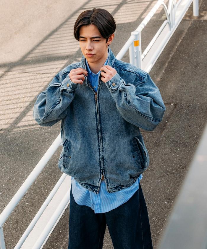 寬鬆版型 Harrington 牛仔夾克