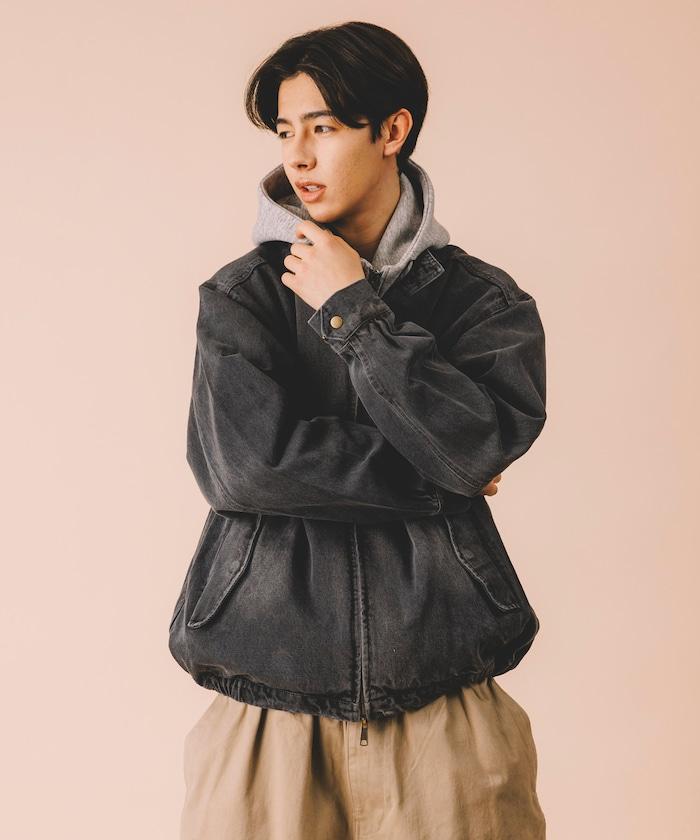 寬鬆版型 Harrington 牛仔夾克