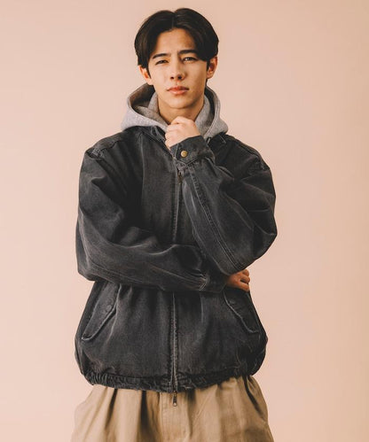 寬鬆版型 Harrington 牛仔夾克