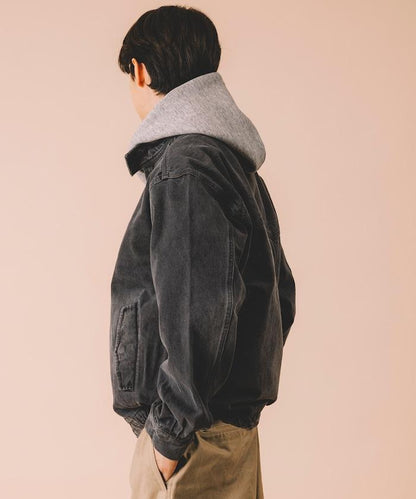 寬鬆版型 Harrington 牛仔夾克