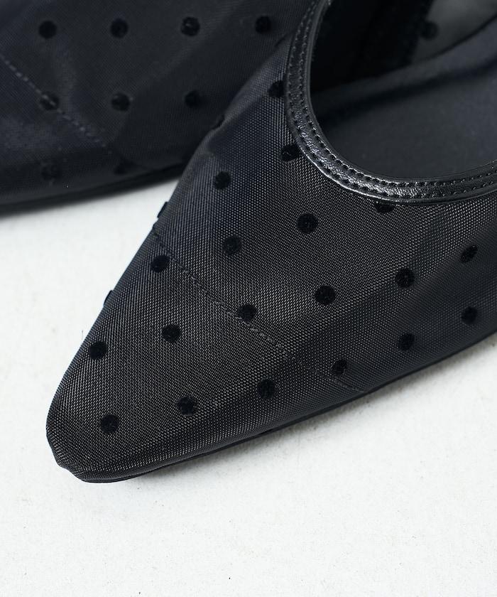 波點網紗單鞋