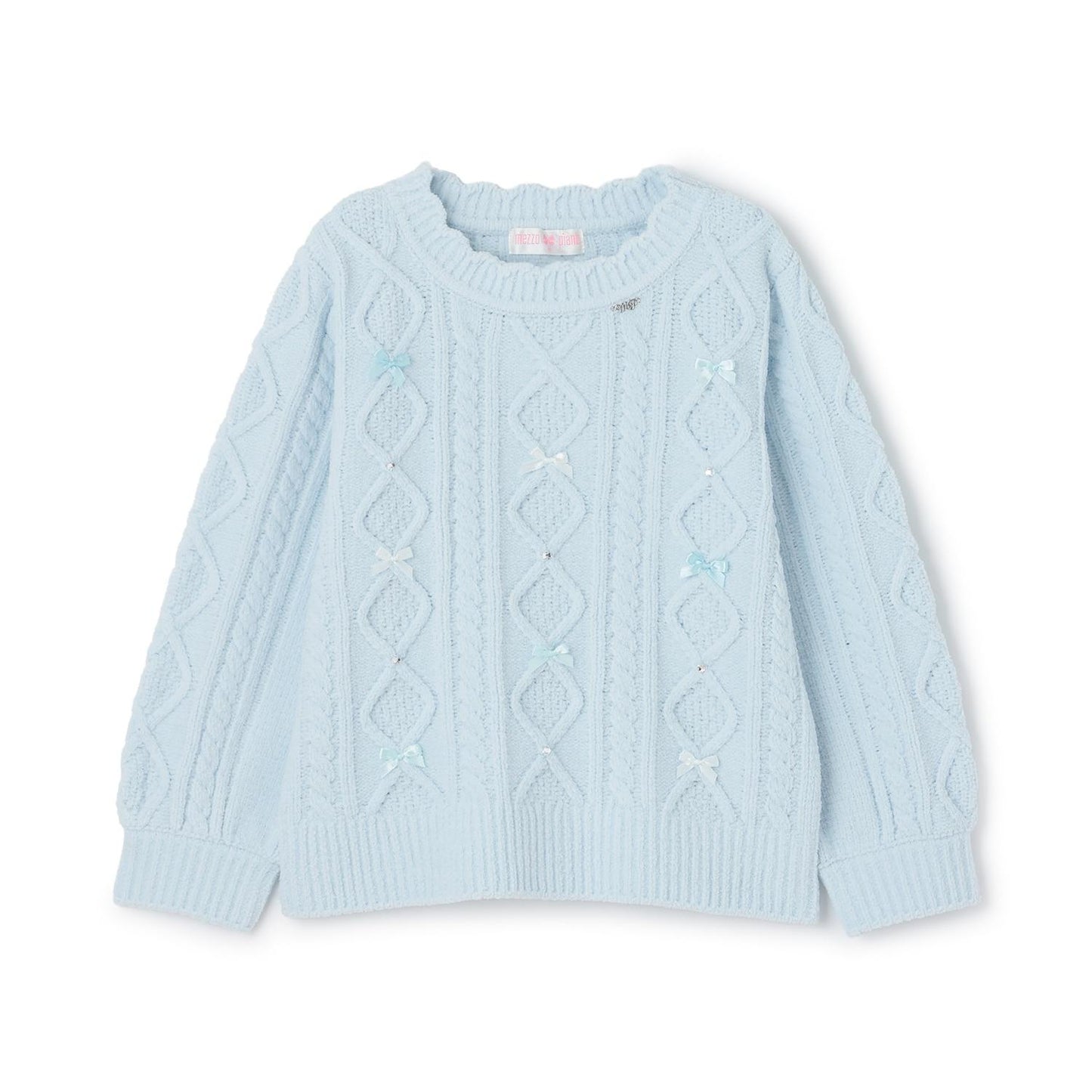 麻花蝴蝶結設計 毛絨針織 套頭衫