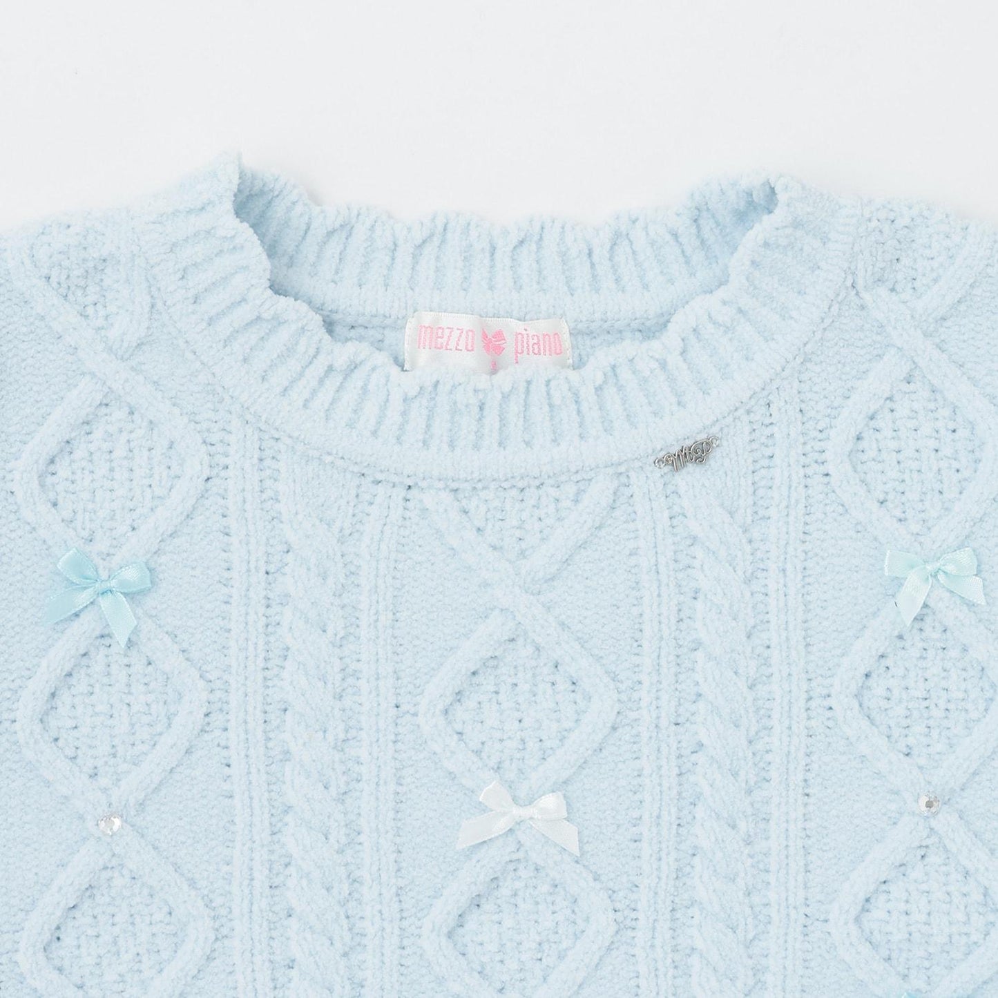 麻花蝴蝶結設計 毛絨針織 套頭衫