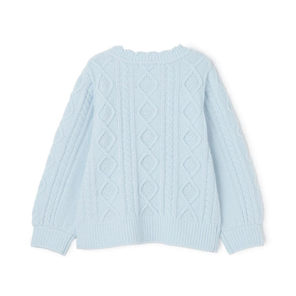 麻花蝴蝶結設計 毛絨針織 套頭衫