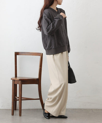 亮絲毛圈半拉鍊套頭衛衣