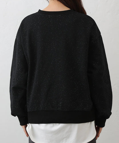 亮絲毛圈半拉鍊套頭衛衣