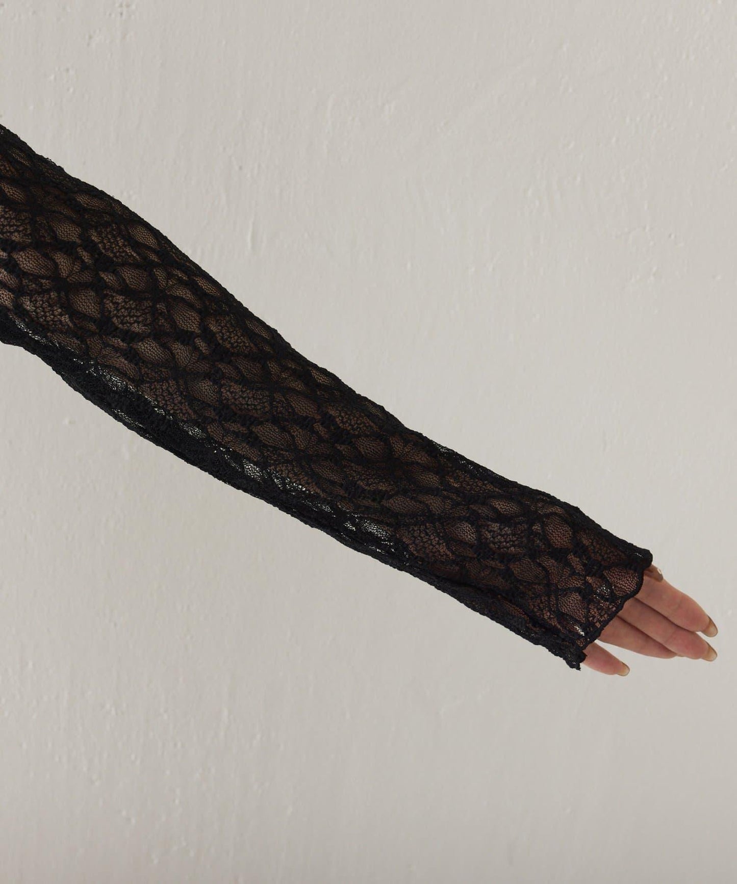 彈力蕾絲立領套頭上衣