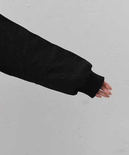 亮絲毛圈半拉鍊套頭衛衣