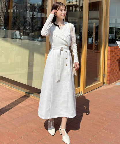 one after another 無袖長款馬甲款連衣裙